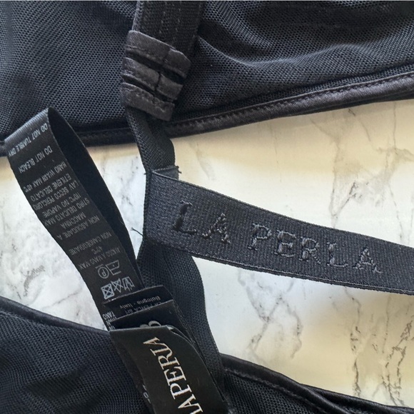 LA PERLA Tulle Nervures Triangle Bra Black 38B - Picture 6 of 8